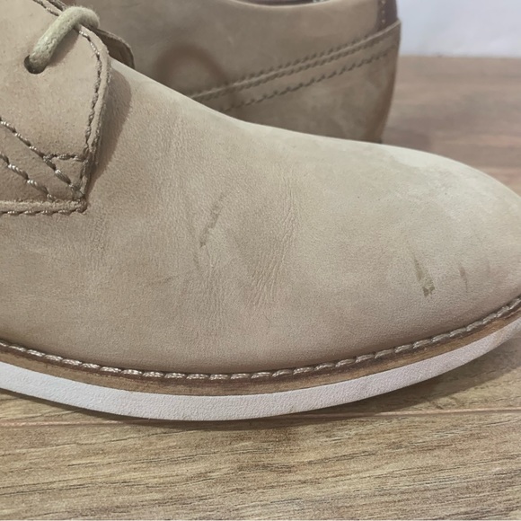 Clarks Franson Plain Nubuck Casual Shoes Size 8 G Beige Sand - Picture 13 of 14